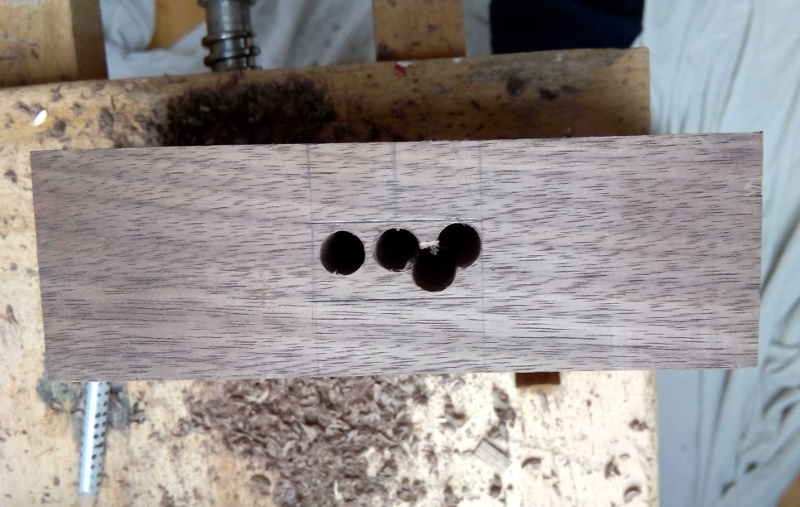 The bulk of the mortise is drilled out